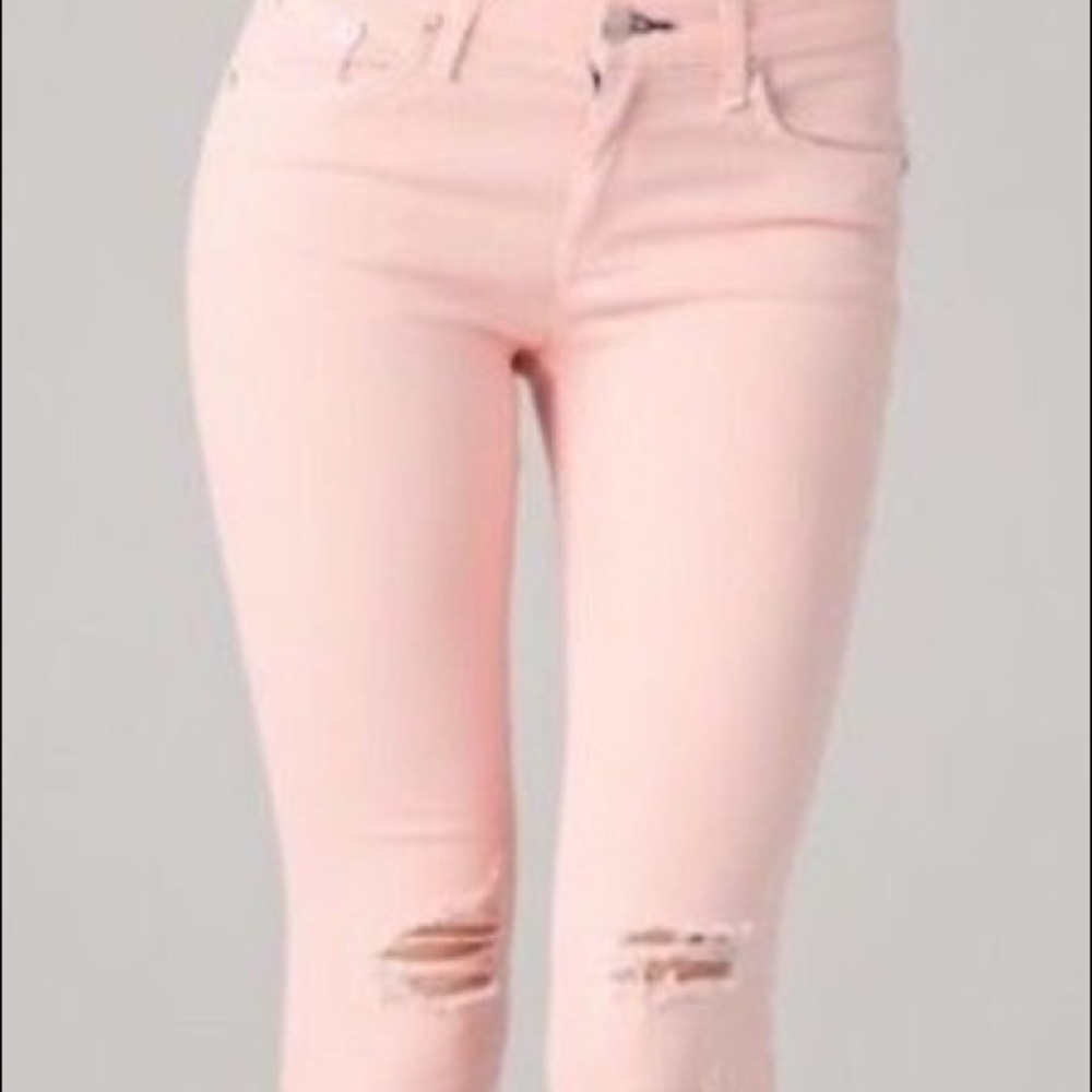 rag & bone Distressed Skinny Jean Blush Pink Denim